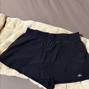 ALO Yoga Black Ribbed Shorts